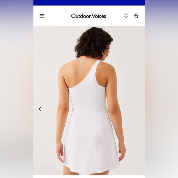 NWT Outdoor Voices SOLD OUT One Shoulder Dress Built in Bra only White Size L - Picture 4 of 16